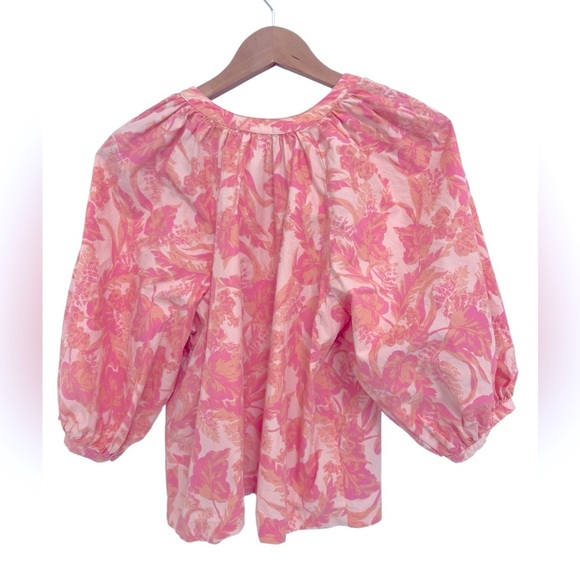 Karlie Pink Puff Sleeve Blouse with Relaxed Fit - Picture 5 of 5